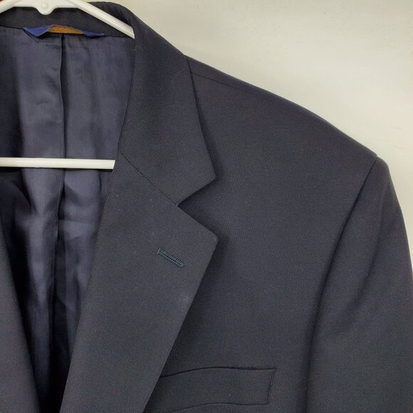 Brooks Brothers 100% Wool Fabric By Loro Piana Navy Blue Blazer Suit Jacket 41 - Picture 11 of 15
